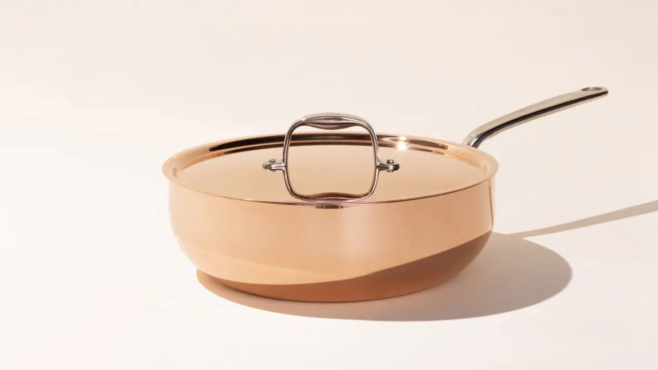 Made In Copper Saucier With Lid 5.2 QT, France