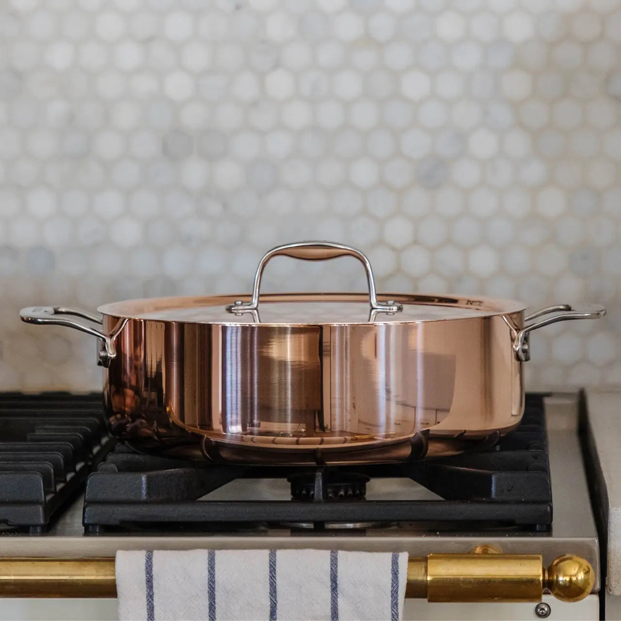 Made In Copper Rondeau With Lid 5.2 QT, France
