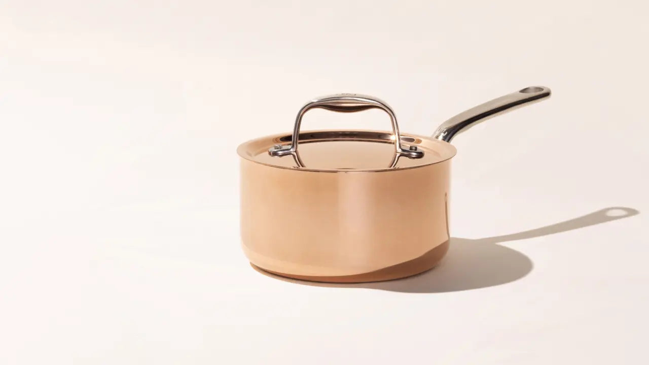 Made In Copper Saucepan With Lid, 1.9 QT, France